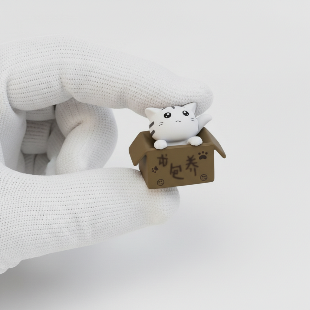 cute kitty keycap (white)