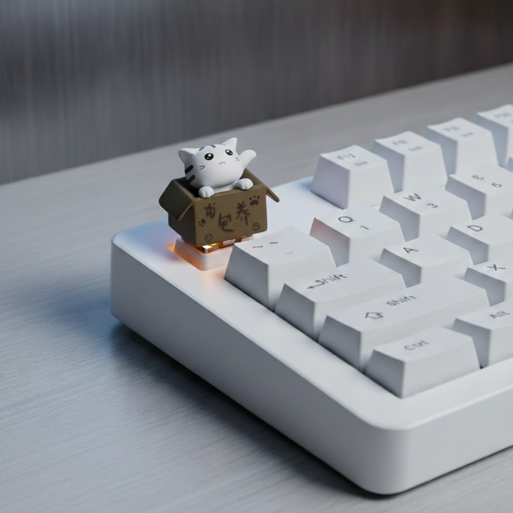cute kitty(white) keycap