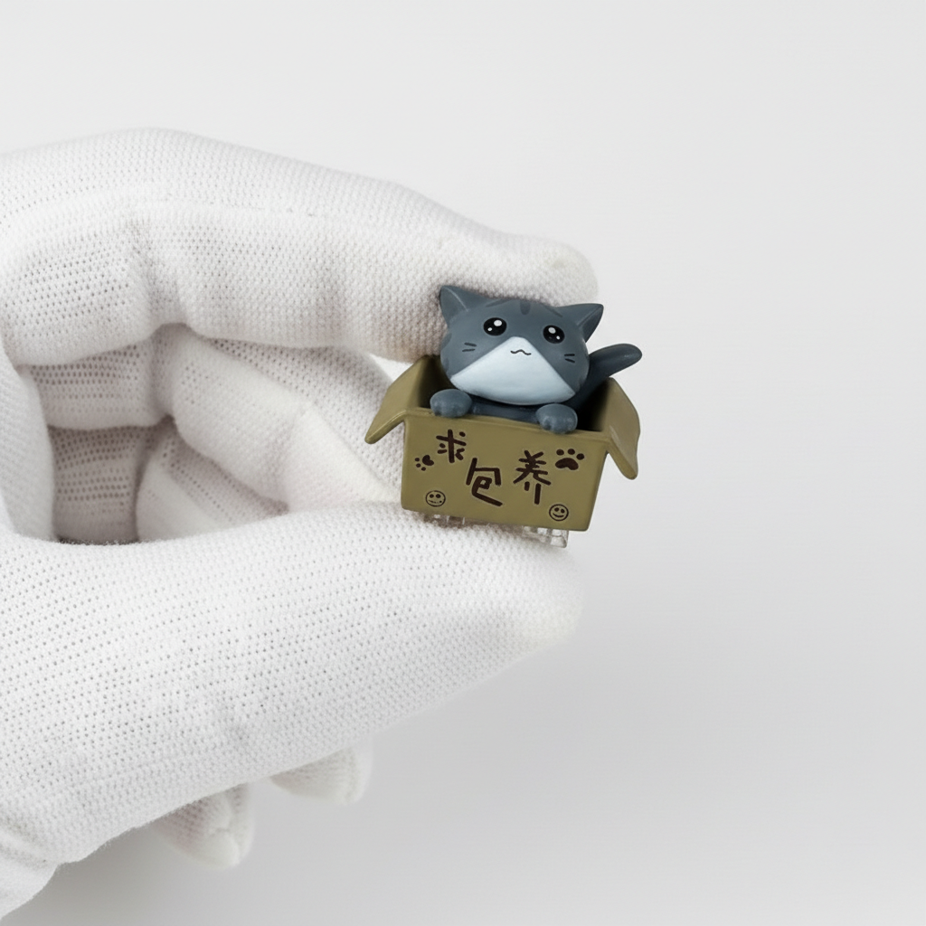 cute kitty(gray) keycap